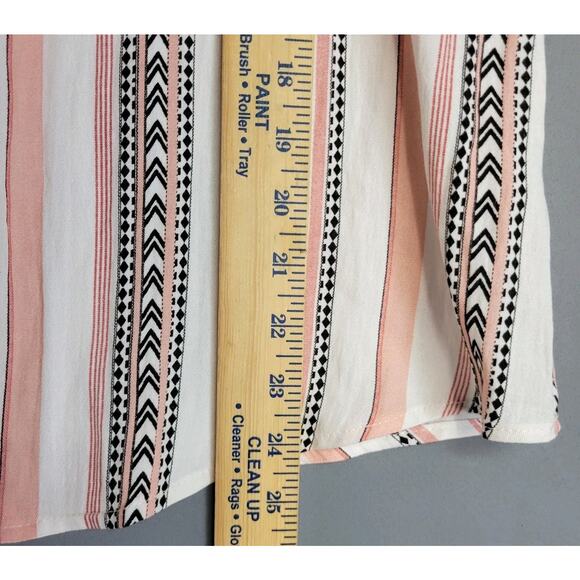 MINE for Anthropologie Boho Aztec Tank Top Womens S Tunic Buttons Striped NWOT - Picture 8 of 12